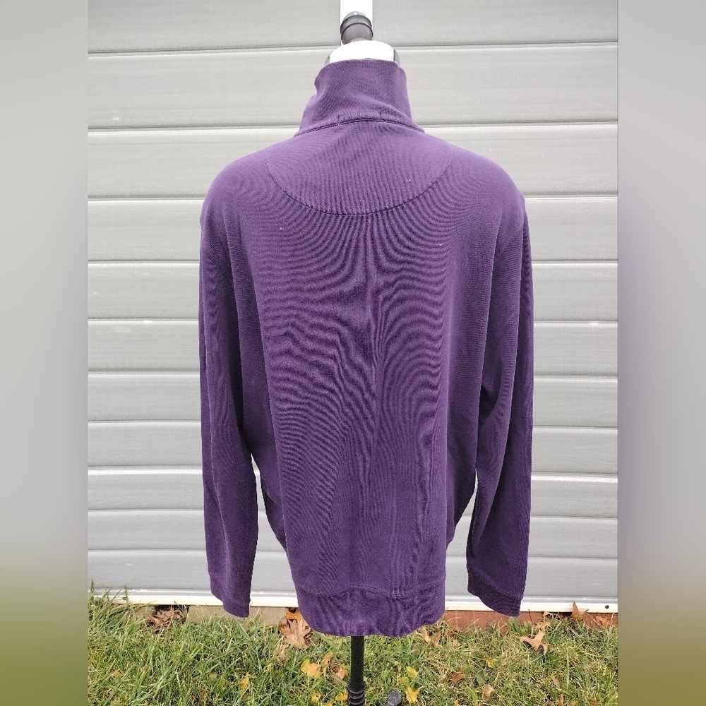 Burberry London Men’s XL 1/4 Zip Pullover Purple Nova Check Trim Sweatshirt - Picture 5 of 9